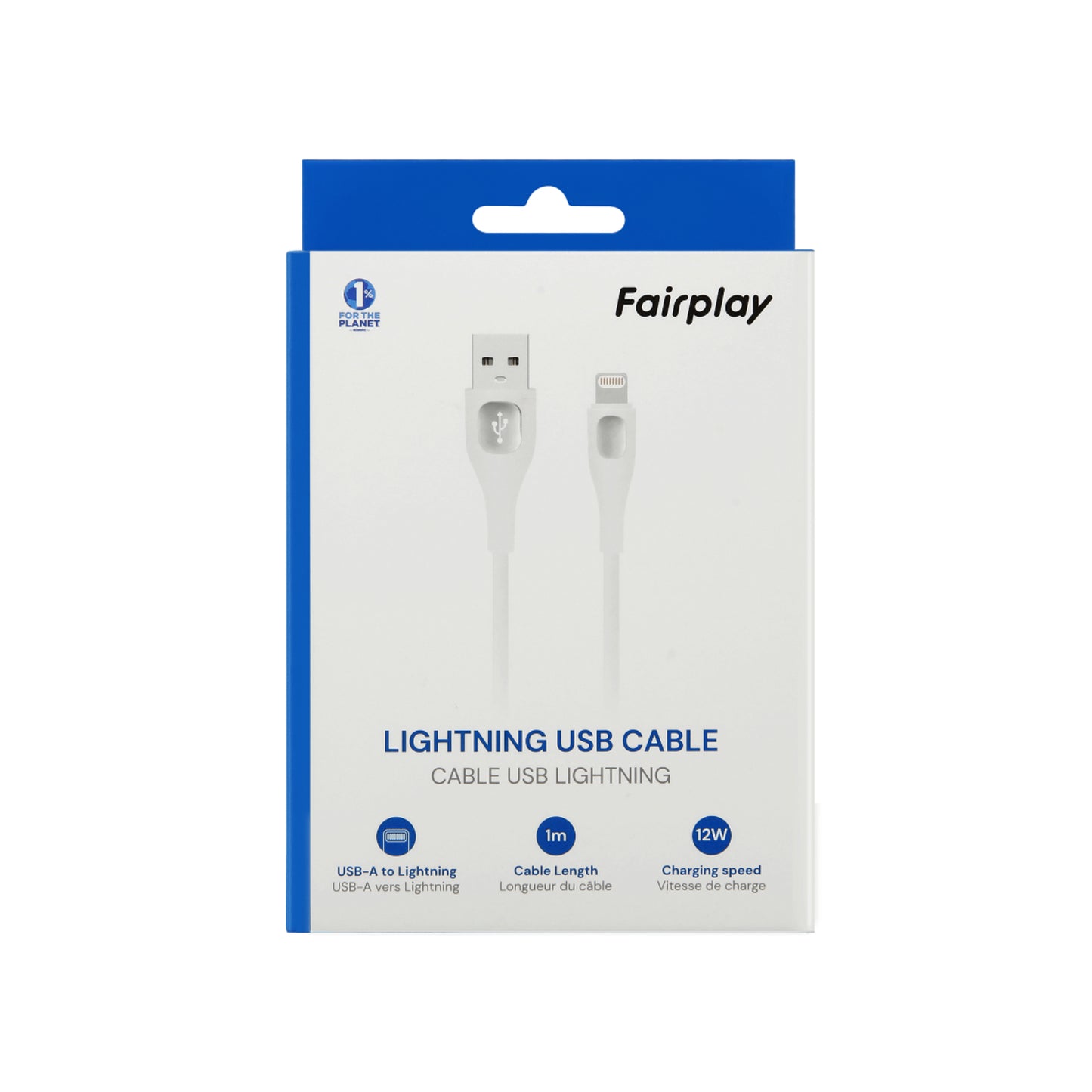 Cable chargeur usb-a vers lightning 12w 1m/2m