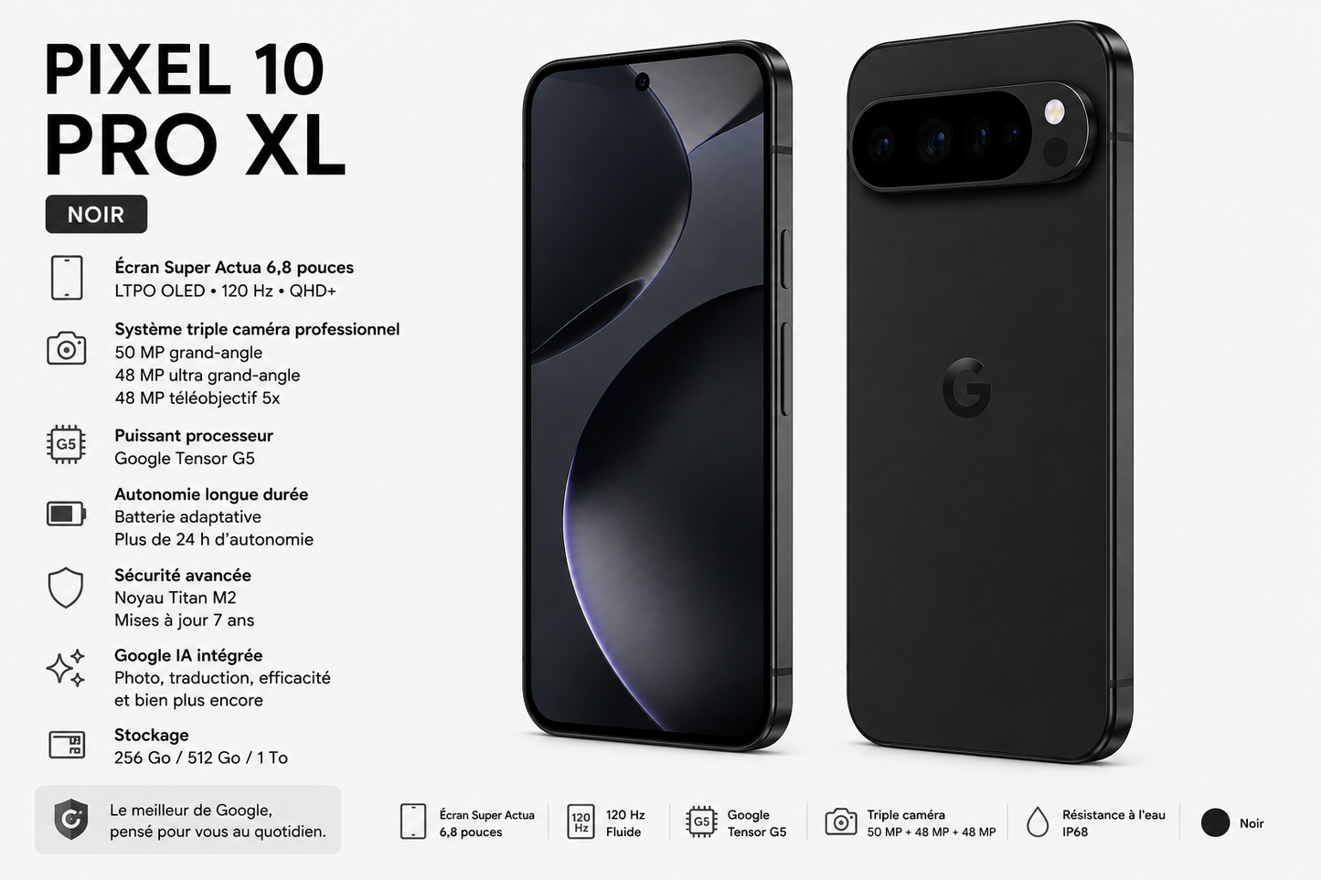 Google Pixel 10 Pro XL 512go – Noir